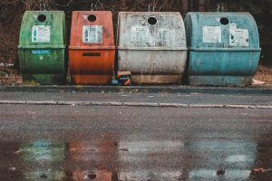 Old Recycling Bins