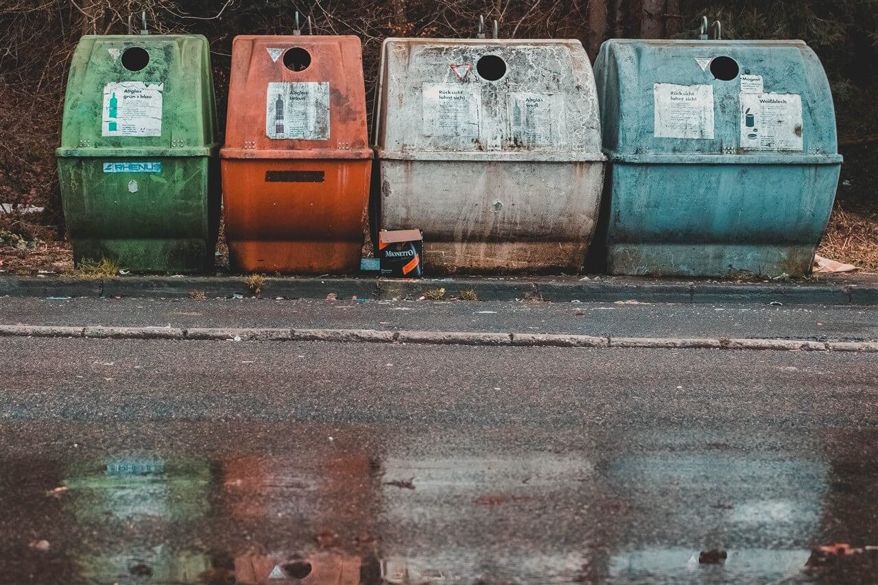 Old Recycling Bins